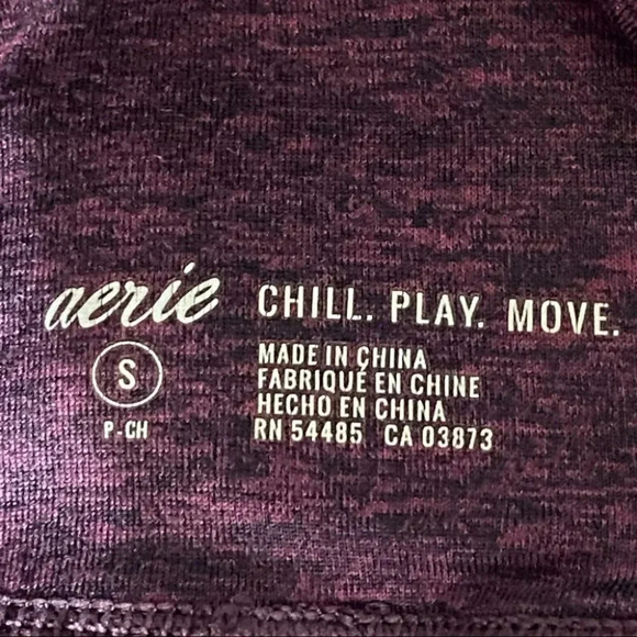 Aerie chill play move S maroon with metallic side leggings - Picture 8 of 8